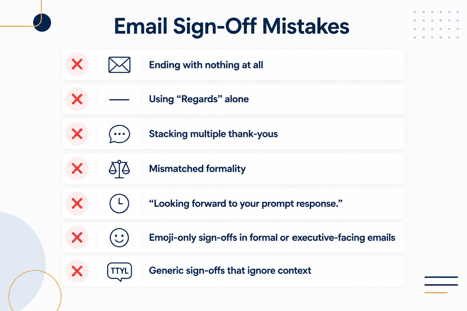 Email Sign Off Mistakes